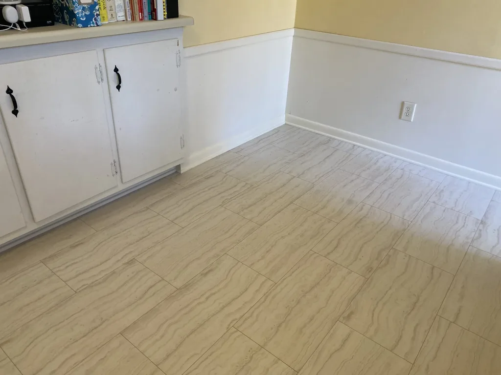 After: installed laminate flooring